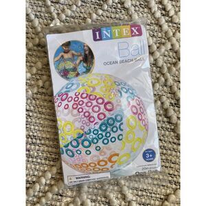 Intex Beach Ball Inflatable Glossy Big Colorful‎ Giant Ocean Beach Ball 20"